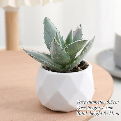Mini Artificial Succulent Plants Set Realistic Fake Cactus Bonsai for Indoor Home Desktop Low Maintenance Lifelike Ornament