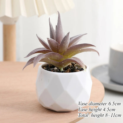 Mini Artificial Succulent Plants Set Realistic Fake Cactus Bonsai for Indoor Home Desktop Low Maintenance Lifelike Ornament