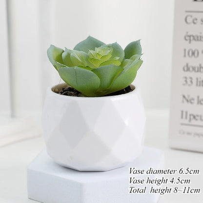 Mini Artificial Succulent Plants Set Realistic Fake Cactus Bonsai for Indoor Home Desktop Low Maintenance Lifelike Ornament