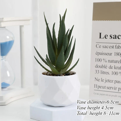 Mini Artificial Succulent Plants Set Realistic Fake Cactus Bonsai for Indoor Home Desktop Low Maintenance Lifelike Ornament